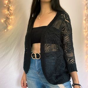 Black Cardigan Sweater
